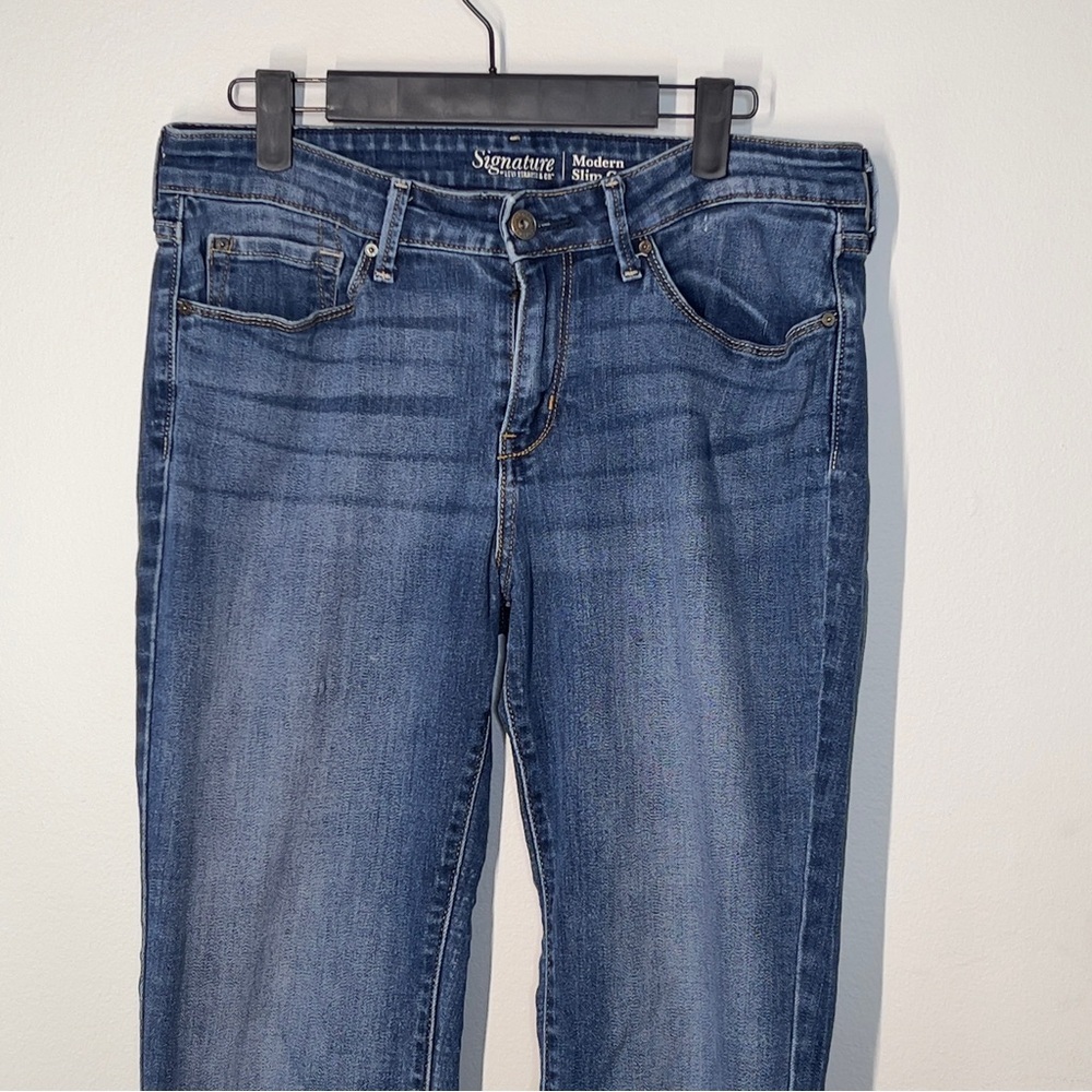 LEVIS SIGNATURE Women’s Modern Slim Cuffed Size 10 W30 blue denim jeans pants